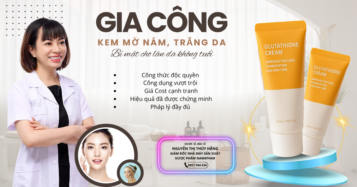 gia công kem mờ nám trắng da