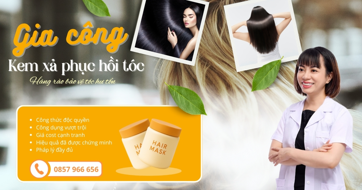 Gia công kem xả phục hồi tóc hư tổn