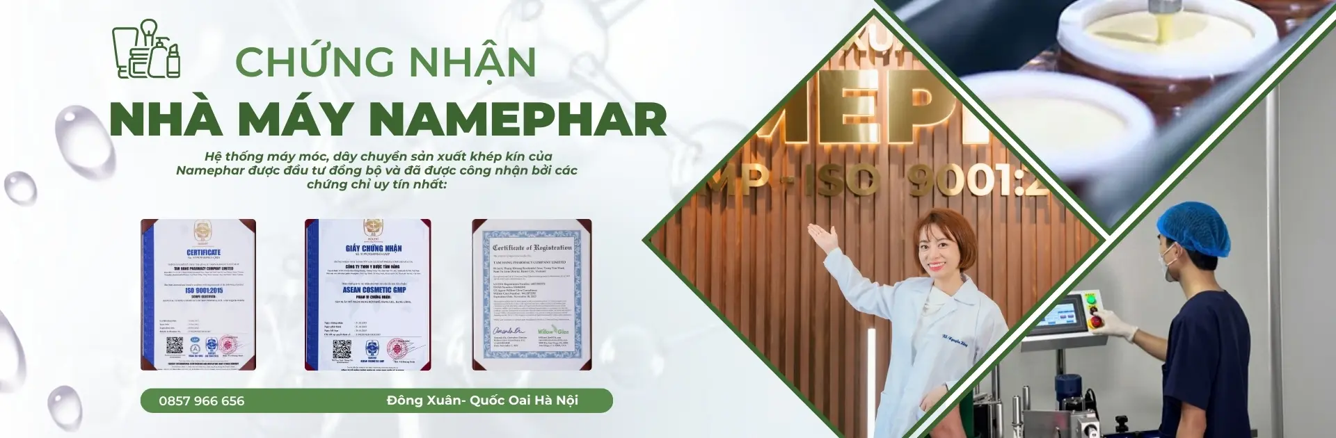 Chứng nhận nhà máy sản xuất mỹ phẩm Namephar